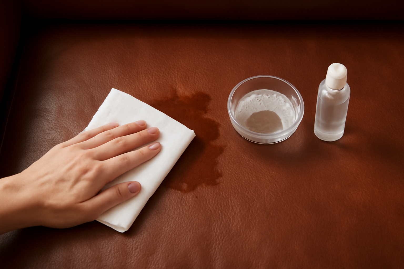 How to Remove a Fresh Coffee Stain from a Leather Couch Without Damaging the Finish illustration