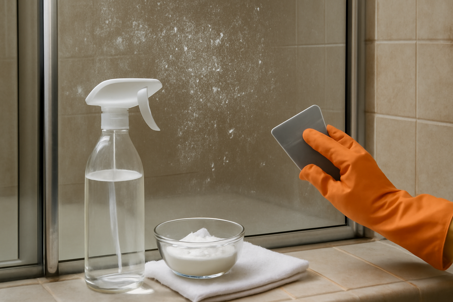 How to Remove Hard Water Spots from a Glass Shower Door illustration