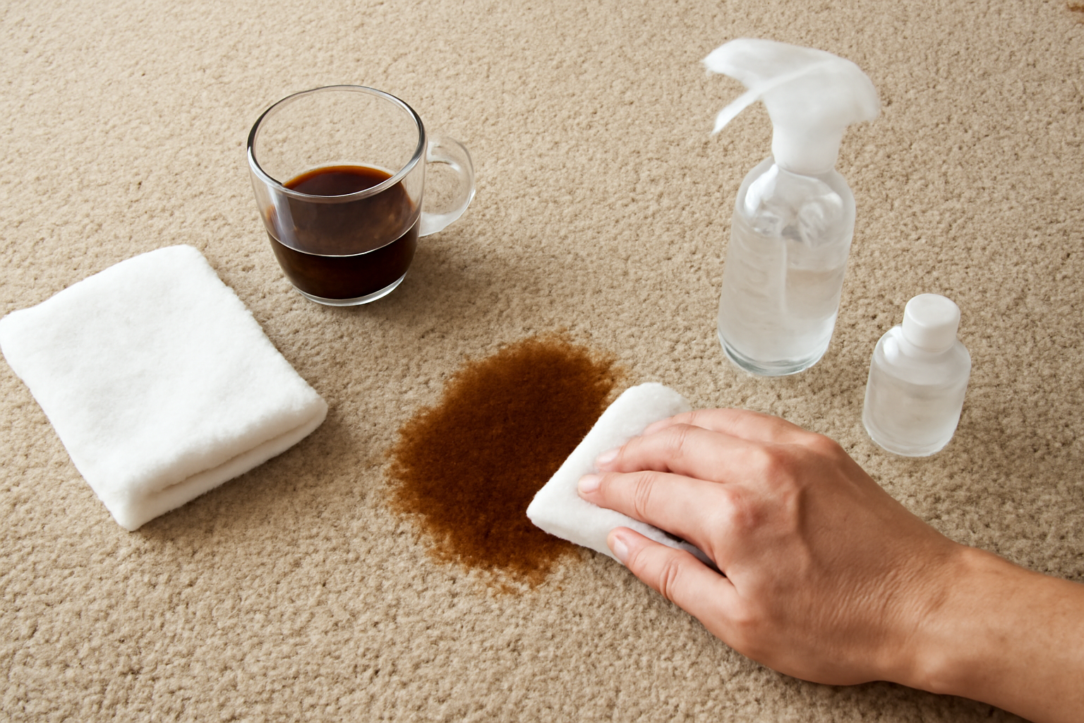 How to Remove a Fresh Coffee Stain from a Wool Carpet Without Damaging the Fibers illustration