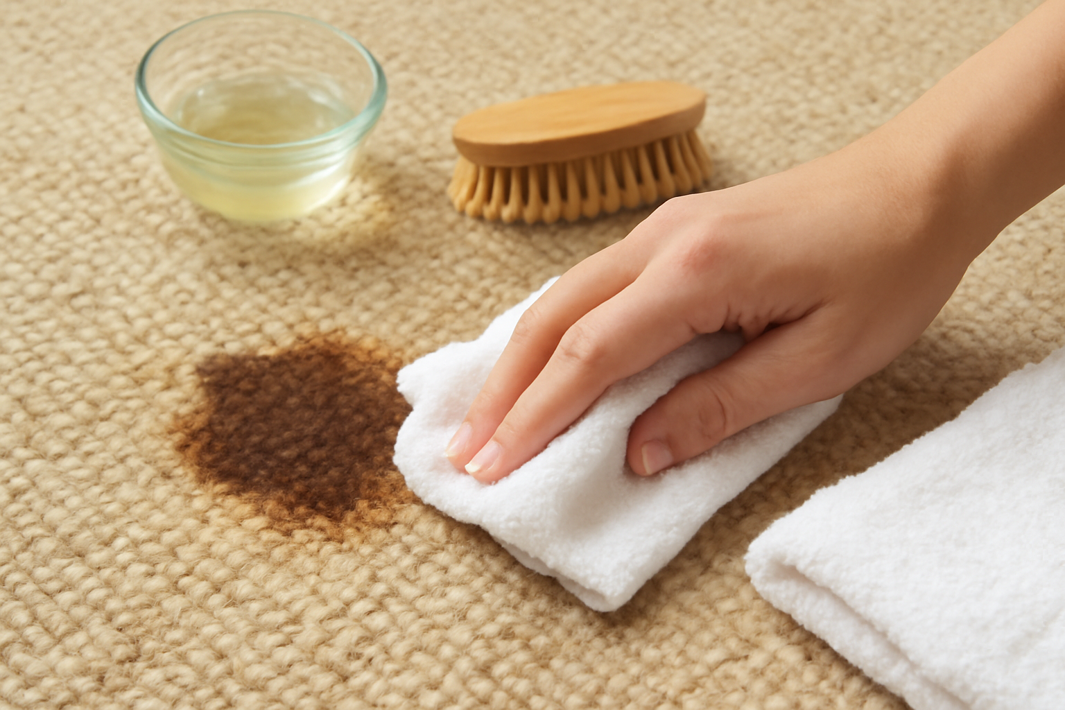 How to Remove a Fresh Grease Stain from a Wool Carpet illustration